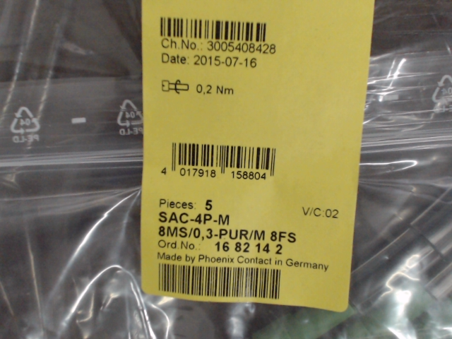 SAC-4P-M 8MS/0,3-PUR/M 8FS图片