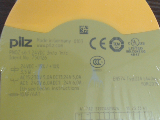 PNOZ s6.1 24VDC 3 n/o 1 n/c图片